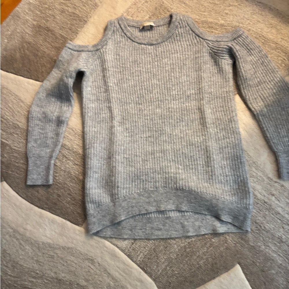MICHAEL Michael Kors Light Gray Off-the-Shoulder Sweater